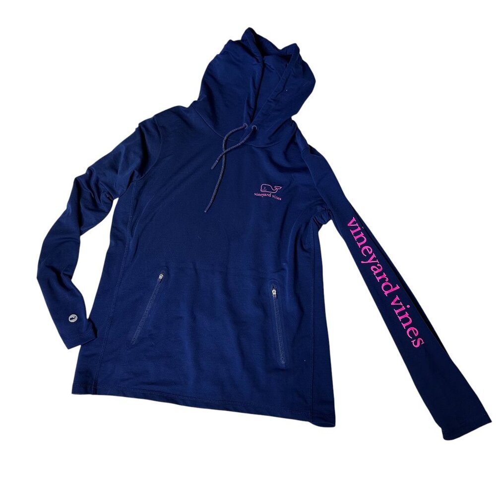 Vineyard Vines Performance Hoodie M Navy Pink